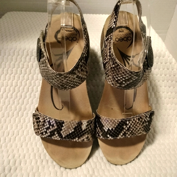 ABEO Una Wedge Animal Print Platform Sandals Size 8N - Picture 6 of 12